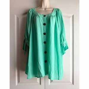 NY Collection Metallic Blouse